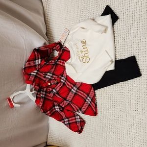 Carter's Sparkle and Shine 3 Piece Holiday Outfit Size 6M